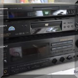 E14. Panasonic DVD player and Sony receiver and DVD player. 
